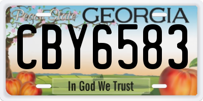 GA license plate CBY6583