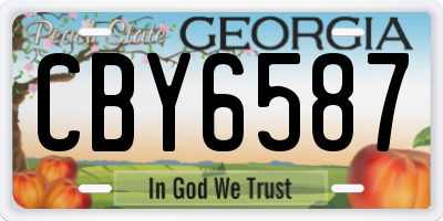 GA license plate CBY6587