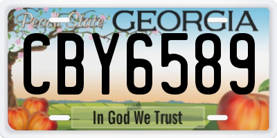 GA license plate CBY6589