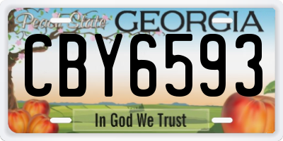 GA license plate CBY6593