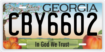 GA license plate CBY6602