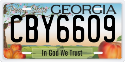 GA license plate CBY6609