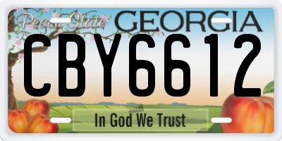 GA license plate CBY6612