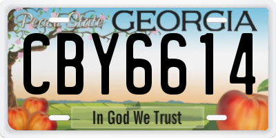 GA license plate CBY6614