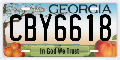 GA license plate CBY6618