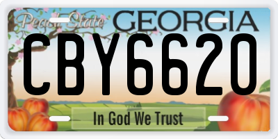 GA license plate CBY6620