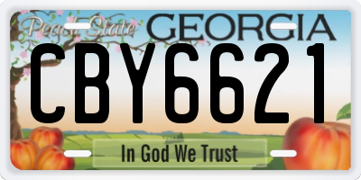 GA license plate CBY6621