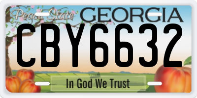 GA license plate CBY6632
