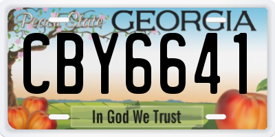 GA license plate CBY6641