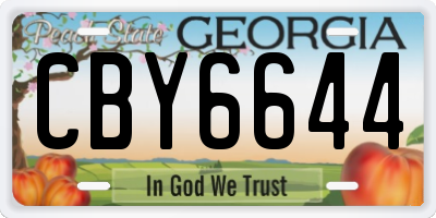GA license plate CBY6644