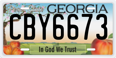 GA license plate CBY6673