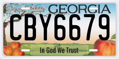 GA license plate CBY6679