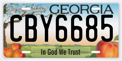 GA license plate CBY6685