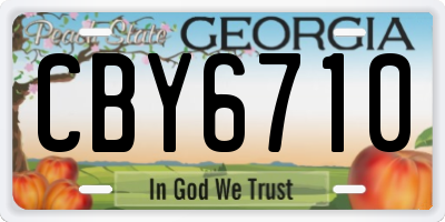 GA license plate CBY6710
