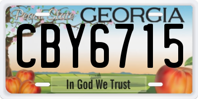 GA license plate CBY6715