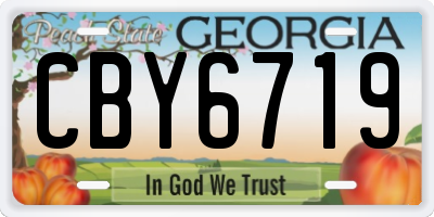 GA license plate CBY6719