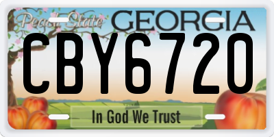 GA license plate CBY6720