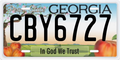 GA license plate CBY6727