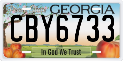 GA license plate CBY6733