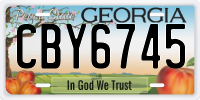 GA license plate CBY6745