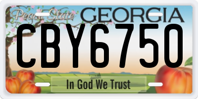 GA license plate CBY6750
