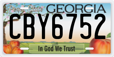 GA license plate CBY6752