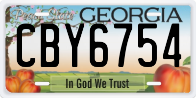GA license plate CBY6754