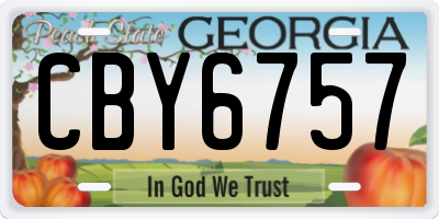 GA license plate CBY6757