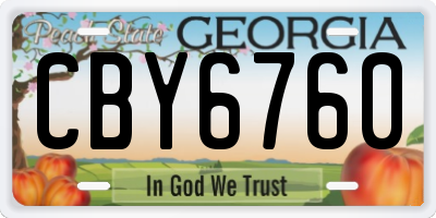 GA license plate CBY6760
