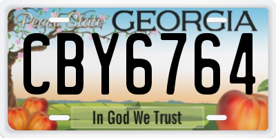 GA license plate CBY6764