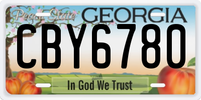 GA license plate CBY6780