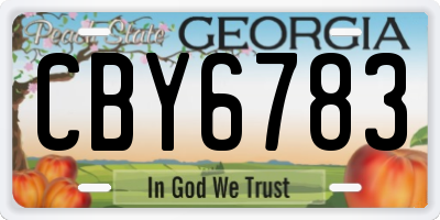 GA license plate CBY6783