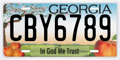 GA license plate CBY6789