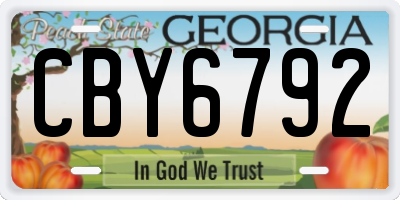 GA license plate CBY6792