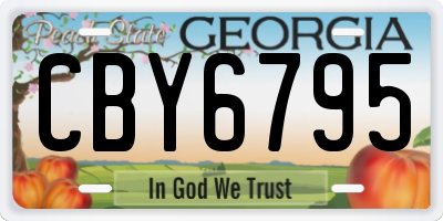 GA license plate CBY6795