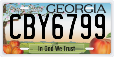 GA license plate CBY6799