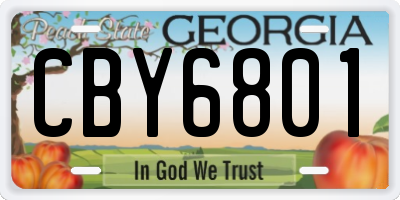GA license plate CBY6801