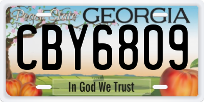 GA license plate CBY6809
