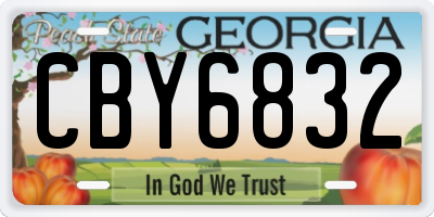 GA license plate CBY6832