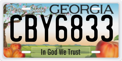 GA license plate CBY6833