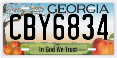 GA license plate CBY6834