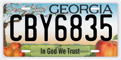 GA license plate CBY6835