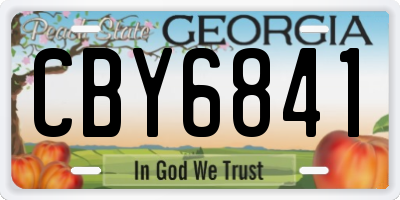 GA license plate CBY6841