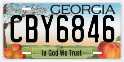 GA license plate CBY6846