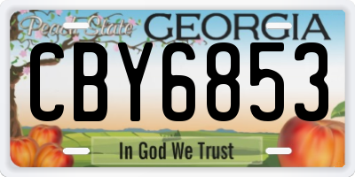 GA license plate CBY6853
