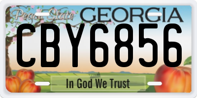 GA license plate CBY6856
