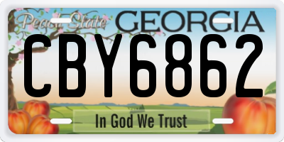 GA license plate CBY6862