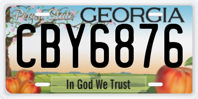 GA license plate CBY6876