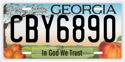GA license plate CBY6890
