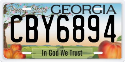 GA license plate CBY6894